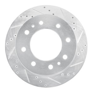 Chevrolet Suburban 3500 HD Brake Rotor (1) - Rear Right - R1 Concepts - Drilled & Slotted - Silver - `11-`25